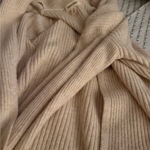 Cozy Beige Ribbed open edit cardigan